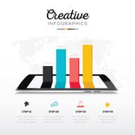 Smartphone and infographic business vector elements icons