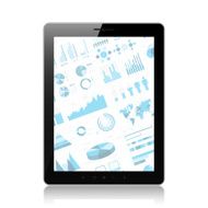 Tablet PC with infographic screen