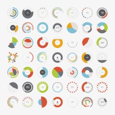Infographic Elements Pie chart set icon N9