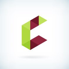 Modern letter C icon flat design element template N2