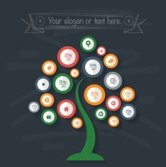 Tree Infographic design on blackboard background vector