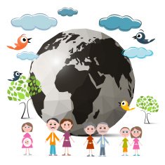 Family Members with Globe N2