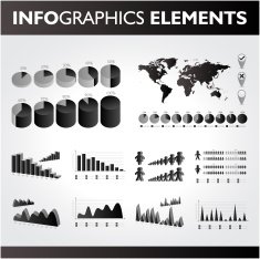 Black infographic Universal icons set