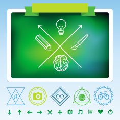 Vector hipster design elements - signs and symbols