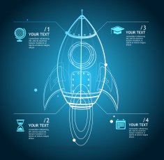Vector rocket infographic