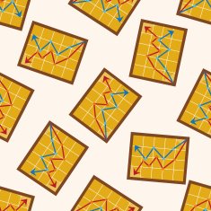 Financial charts cartoon seamless pattern background N2