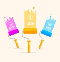 Vector business rollerbrush infographics Flat