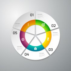 Vector illustration infographics paper circle divided into secto