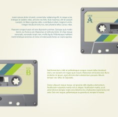 Infographic design with old school cassettes N2