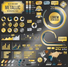 Metallic infographic elements