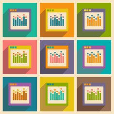 Flat with shadow icon and mobile applacation infographics