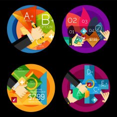 Set of option presentation labels flat design web infographic boxes N108