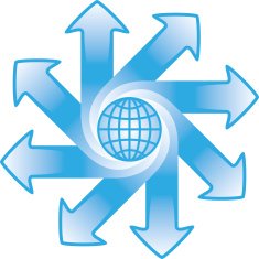 globe and arrows