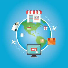 E-commerce Shopping online all over the globe