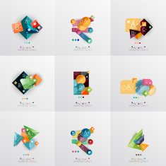 Set of paper graphic layouts N55