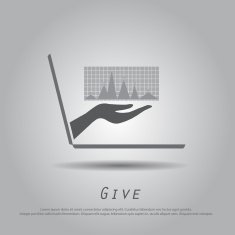 hand hold graph success vector icon