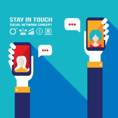 Hand holding smart phone Communication social network