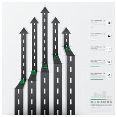 Road And Street Traffic Sign Arrow Shape Business Infographic