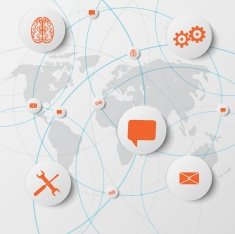 Vector abstract infographic network template N4