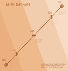 Flat beige diagonal timeline infographic