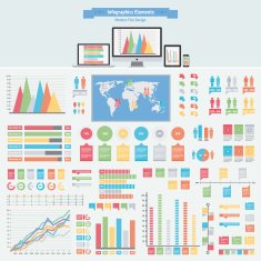 flat infographics elements