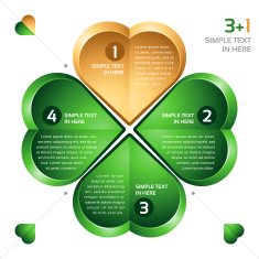 Vector option infographic Four-leaved clover
