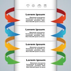 Tabs with arrows for business concepts