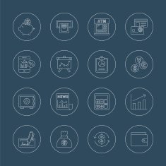 financial line icon set N4