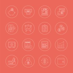 financial line icon set N5