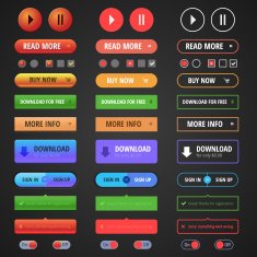 Flat user interface vector set for website development and mobile N2