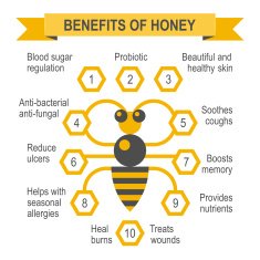 Healthy honey infographic placard