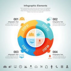 Four Part Looping Steps Infographic Element