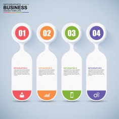 Abstract 3D digital business Infographic N26