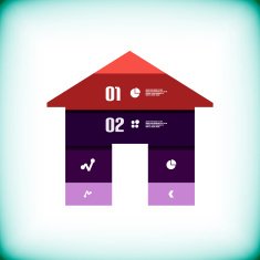 Modern flat house infographic template