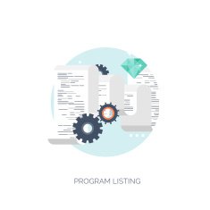 Vector illustration Flat computing background Programming coding Web development and N33