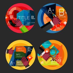 Set of option presentation labels flat design web infographic boxes N109