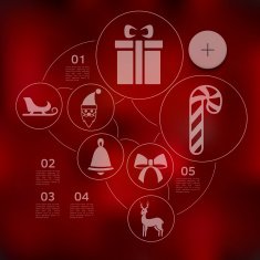 Christmas infographic with unfocused background N161