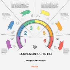 infographic with text areas on six positions N2