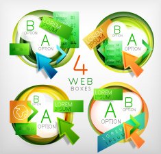 Web design circle boxes for web promotion