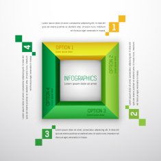 Colorful square infographics elements