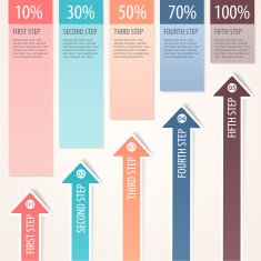 Business banners colorful arrows Step strategy (options data numbers graph)