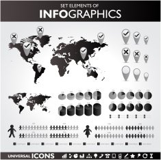 Black and white infographic set N4