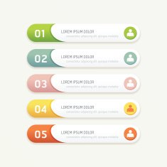 vector progress banners with colorful tags