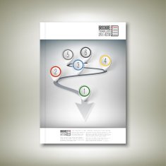 Arrow with pointer marks Brochure flyer or report for business N3