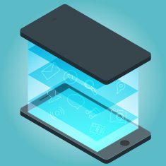 Vector smartphone device with applications icons N4