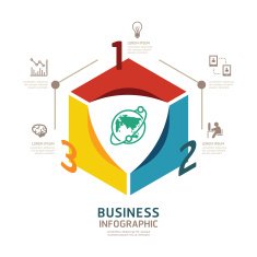 Vector geometric infographics business design template N2