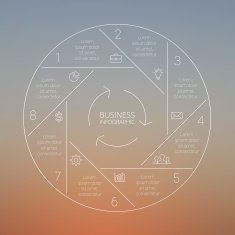 Circle line infographic graph diagram Blur vector background N3