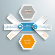 Round Double Banners Colored Circles N2