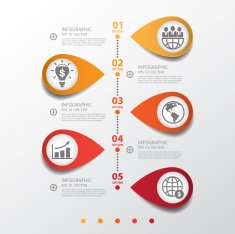 Design clean number banners timeline graphic or website Vector e N3