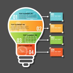 Four Part Horizontal Bulb Infographic